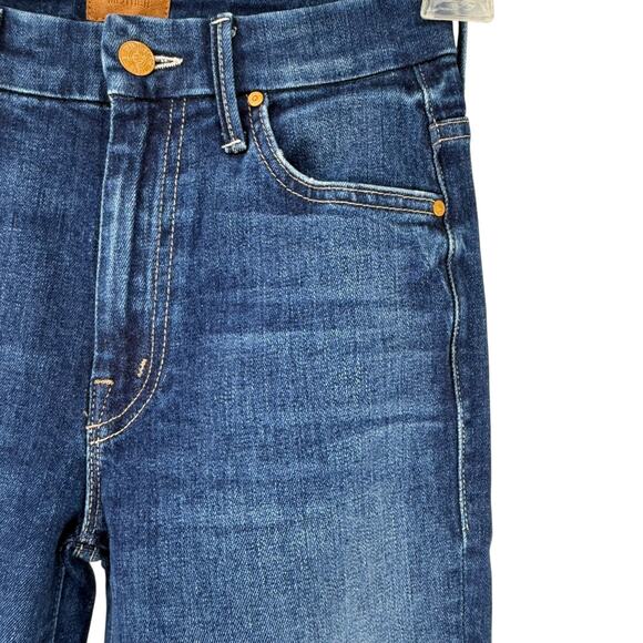 MOTHER High Waisted Looker Jeans 24 Until Next Time Stretch Dark Wash Blue Denim - Picture 6 of 14